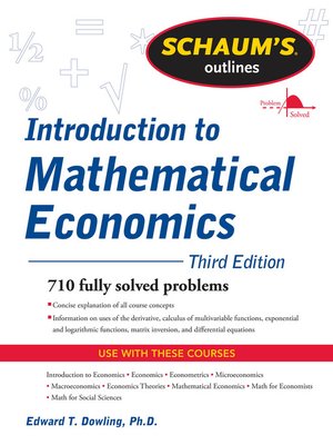 cover image of Schaum's Outline of Introduction to Mathematical Economics